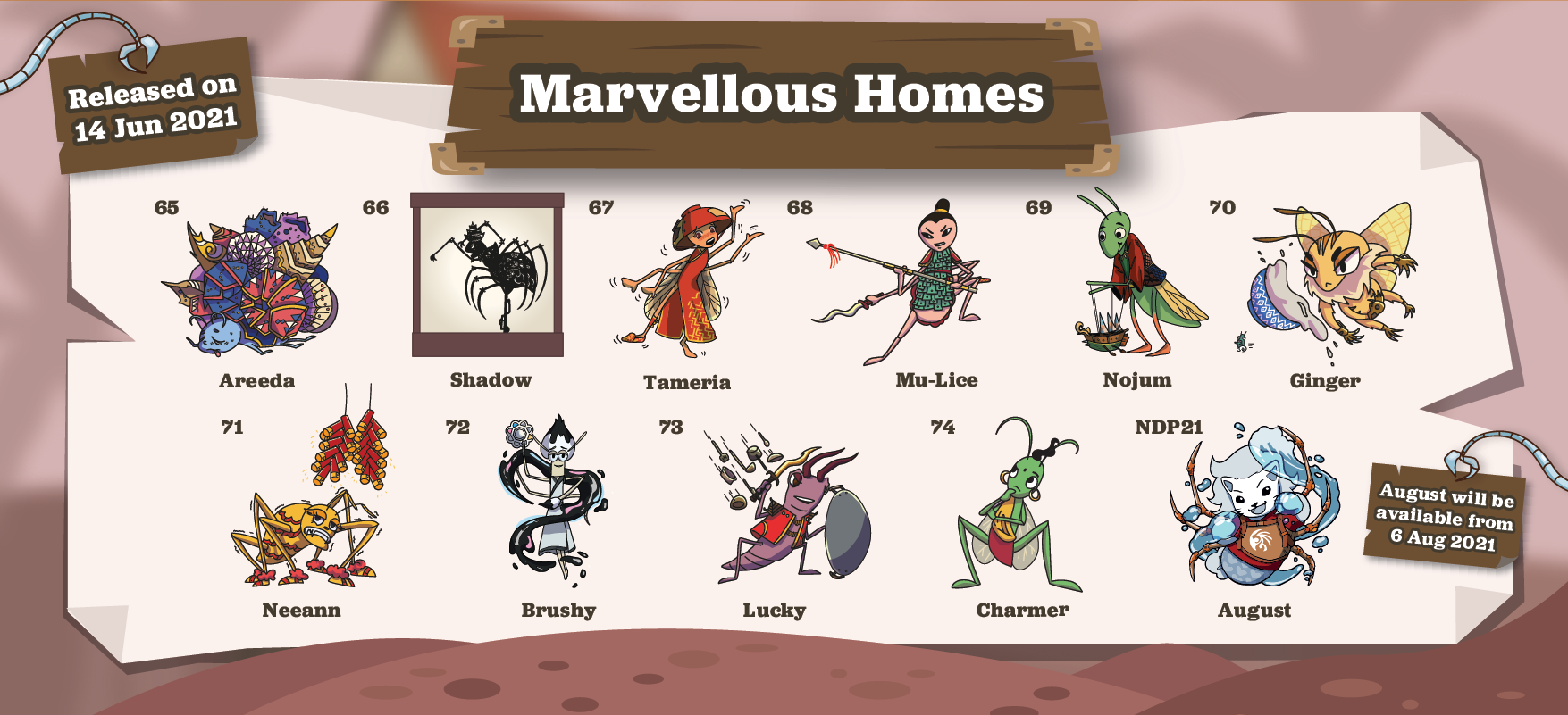 List of Marvellous Homes Bugs